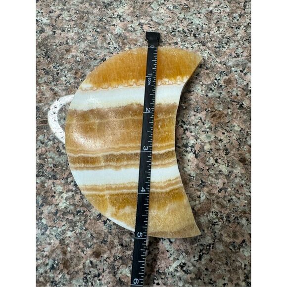 Banded Orange Calcite Moon - Picture 7 of 8